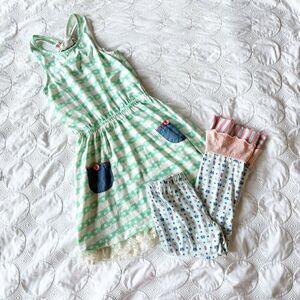 Matilda Jane Happy & Free Lakeside Dress & Patisserie Scrappy Leggings Girls 10